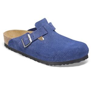 Birkenstock Boston Clog- Corduroy Indigo Suede